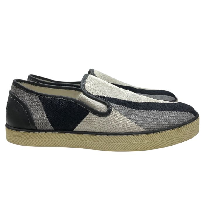 Bottega Veneta Intrecciato Slip-on Flat Shoes Leather Black White [size 35