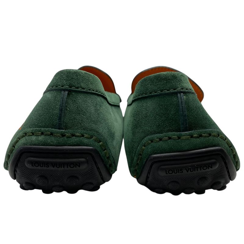 Louis Vuitton Nd0158 Driving Shoes Loafers Slip-on Suede Green Louis Vuitton