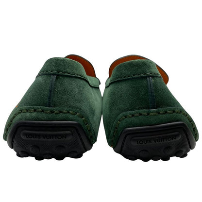 Louis Vuitton Nd0158 Driving Shoes Loafers Slip-on Suede Green Louis Vuitton