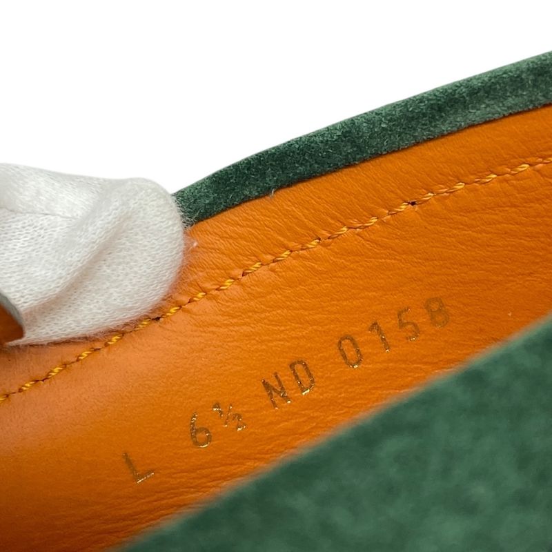 Louis Vuitton Nd0158 Driving Shoes Loafers Slip-on Suede Green Louis Vuitton