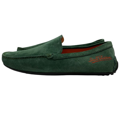 Louis Vuitton Nd0158 Driving Shoes Loafers Slip-on Suede Green Louis Vuitton
