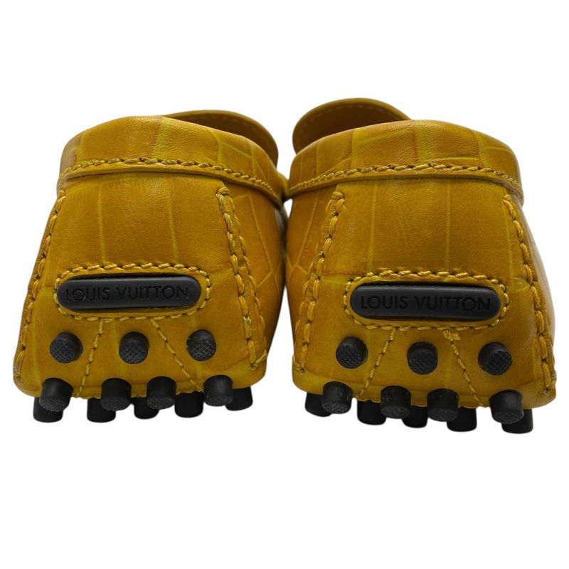 Louis Vuitton Hockenheim Line Croco Shape Push Driving Shoes Loafers Logo