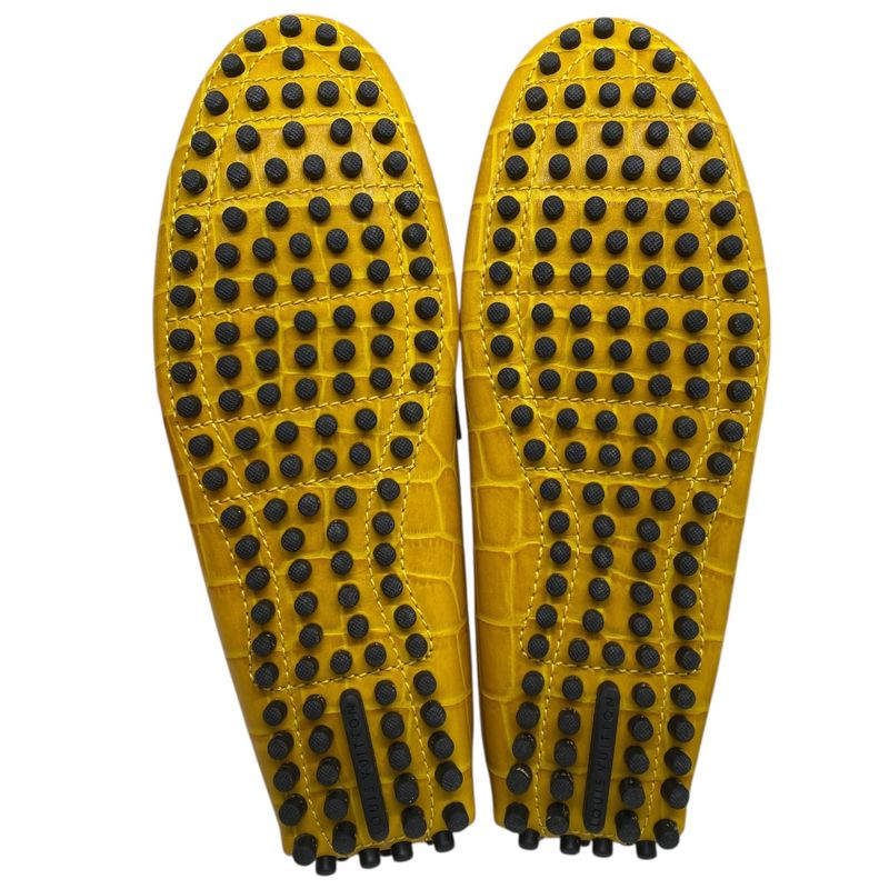 Louis Vuitton Hockenheim Line Croco Shape Push Driving Shoes Loafers Logo