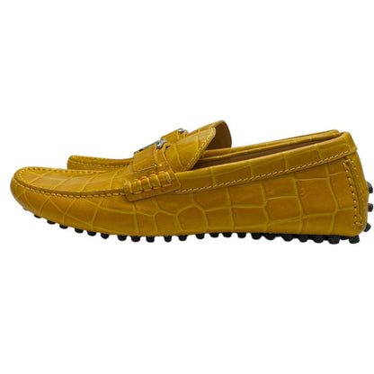 Louis Vuitton Hockenheim Line Croco Shape Push Driving Shoes Loafers Logo