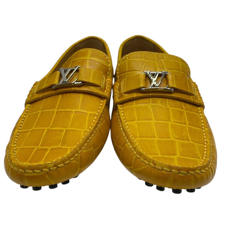 Louis Vuitton Hockenheim Line Croco Shape Push Driving Shoes Loafers Logo