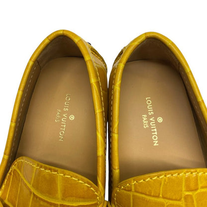 Louis Vuitton Hockenheim Line Croco Shape Push Driving Shoes Loafers Logo