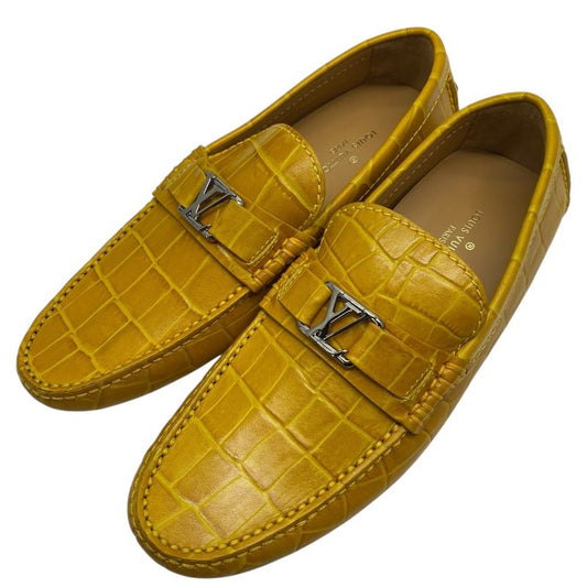 Louis Vuitton Hockenheim Line Croco Shape Push Driving Shoes Loafers Logo