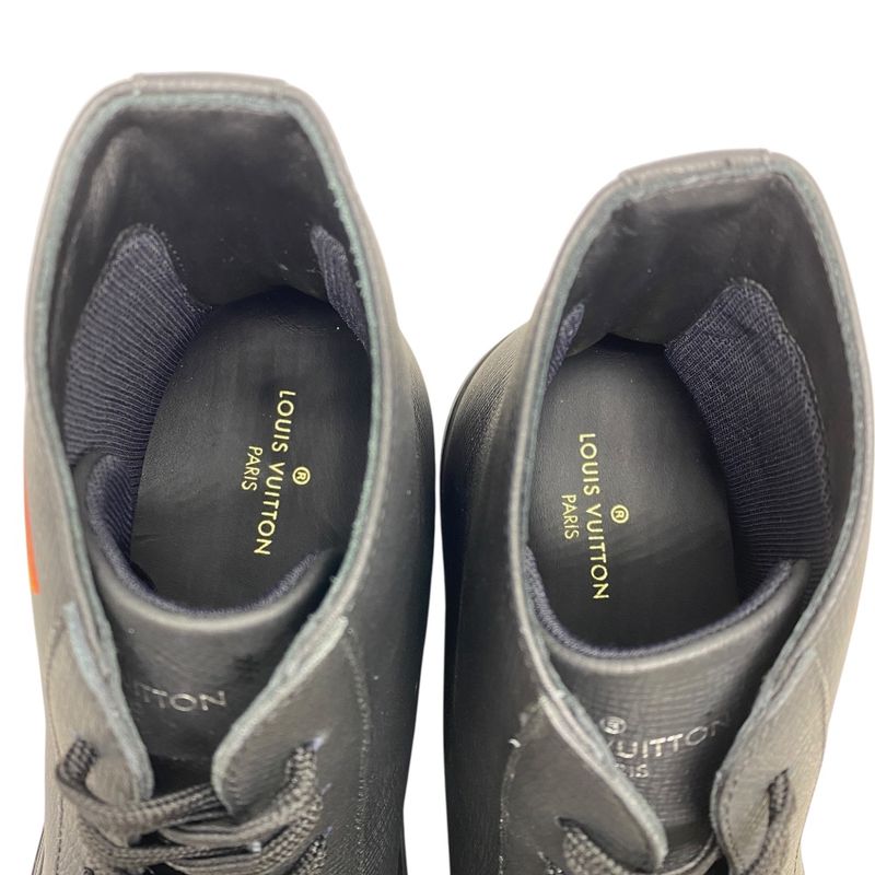 Louis Vuitton Tattoo Line Sneakers High Cut Sneakers Leather Black Go0159 [size