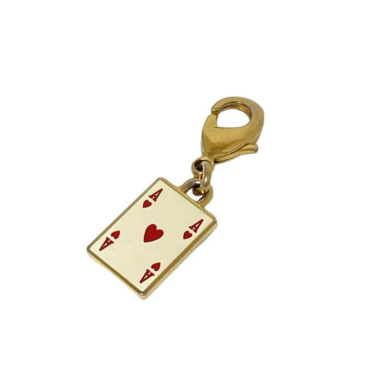 Prada Key Holder (charm ) Gold Ivory and Red Playing Cards
