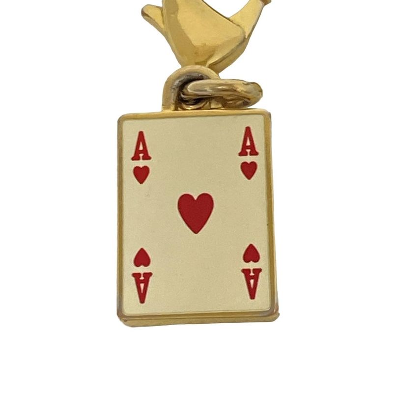 Prada Key Holder (charm ) Gold Ivory and Red Playing Cards
