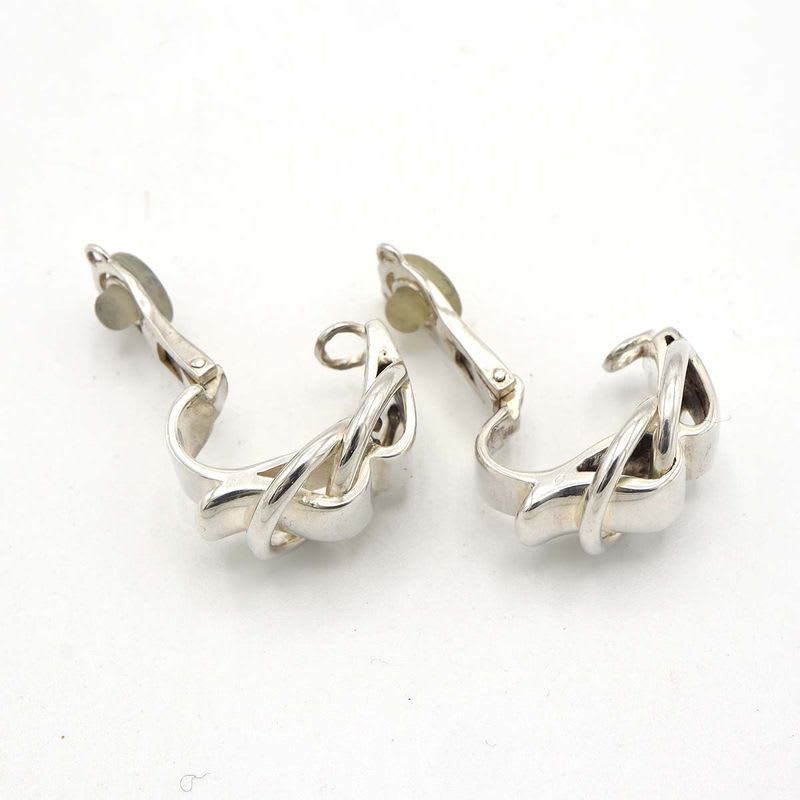 Hermes Duzano Earrings Silver 925 Hallmark Accessory 18.6 g M4407