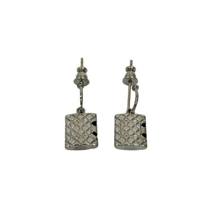 Chanel Cambon Coco Mark Metal Earrings Accessories Women's Silver 05C