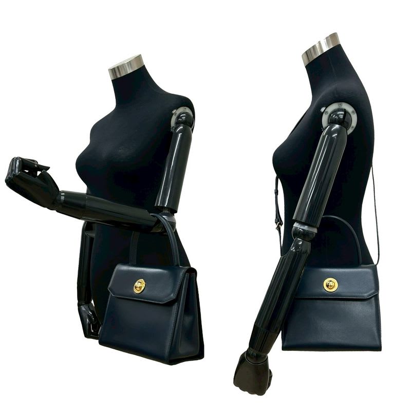 Celine Vintage Star Ball Hardware Leather 2-Way Handbag Shoulder