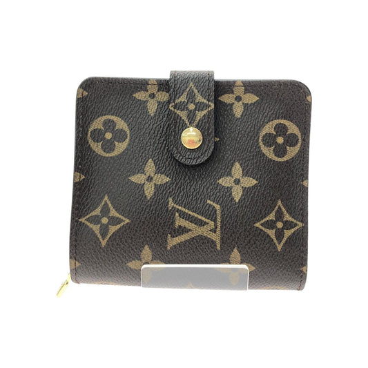 Louis Vuitton Women's Bifold Wallet Monogram Compact Zip M61667 Brown