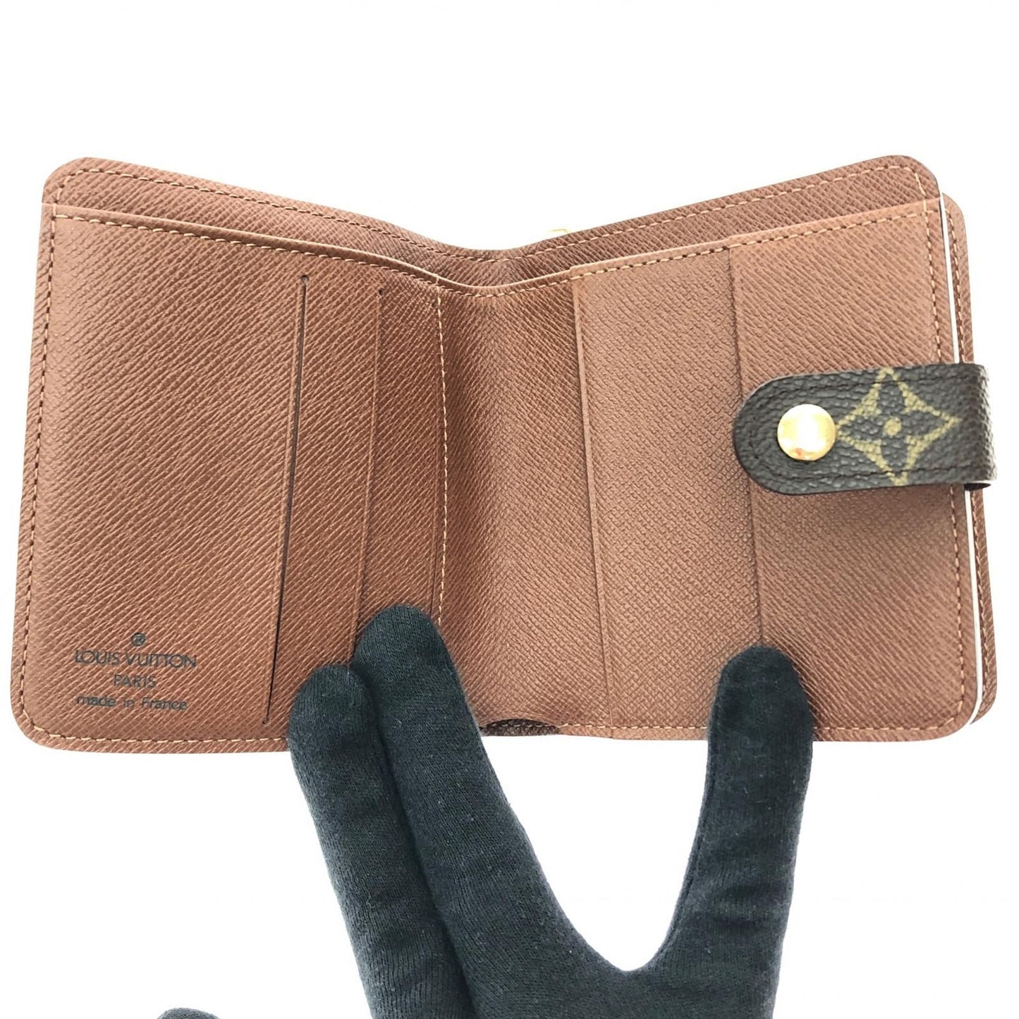 Louis Vuitton Women's Bifold Wallet Monogram Compact Zip M61667 Brown