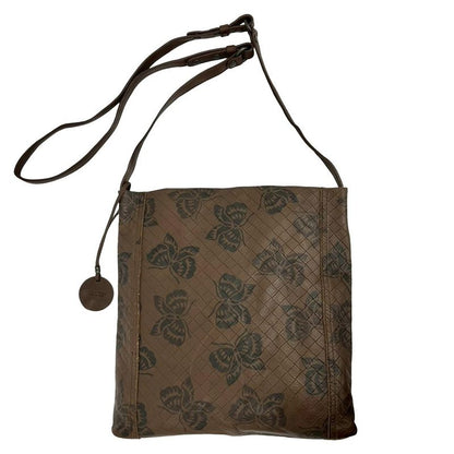Bottega Veneta Intreccio Mirage Butterfly Pattern Leather Shoulder Bag Sacoche