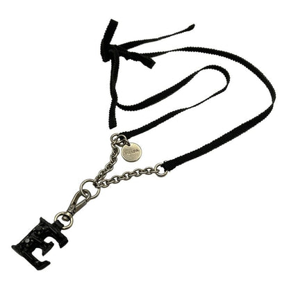 Prada Necklace - Leather Silver and Black Bijoux E