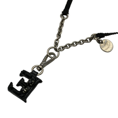 Prada Necklace - Leather Silver and Black Bijoux E