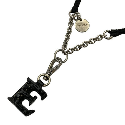 Prada Necklace - Leather Silver and Black Bijoux E