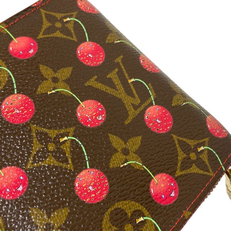 Louis Vuitton Bifold Wallet Monogram Cherry Compact Zip M95005 Monogram Cherry