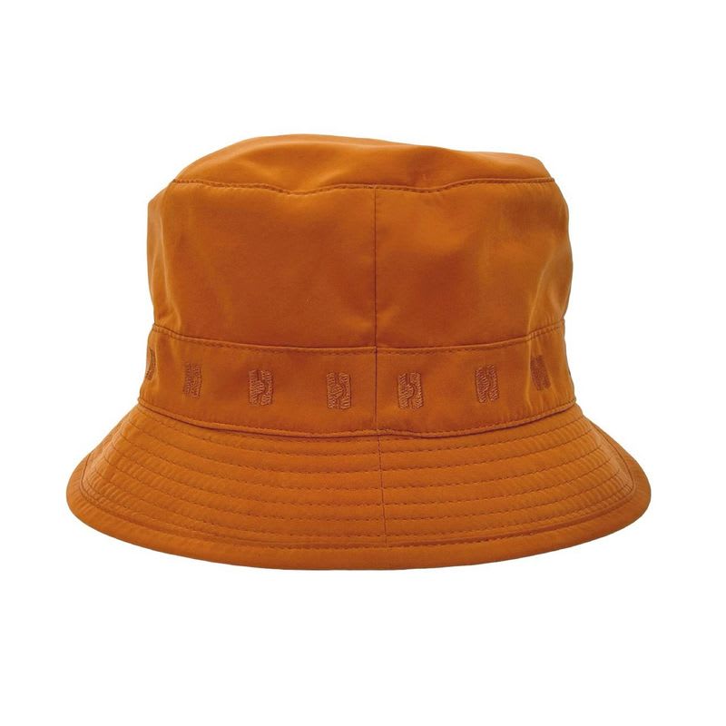 Hermes Bucket Hat Embroidered Polyester Nylon Acetate Accessory Orange 29788