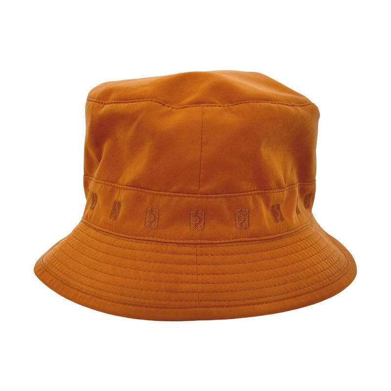 Hermes Bucket Hat Embroidered Polyester Nylon Acetate Accessory Orange 29788