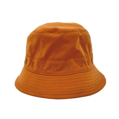 Hermes Bucket Hat Embroidered Polyester Nylon Acetate Accessory Orange 29788