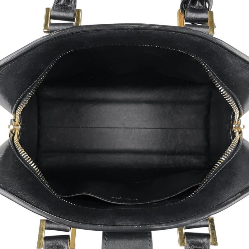 Saint Laurent Baby Monogram Cabas Su 2way Shoulder Bag Handbag Leather Black