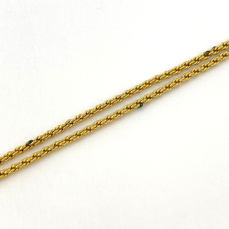 Christian Dior Logo Rhinestone Necklace CD Pendant Necklace GP Gold Women