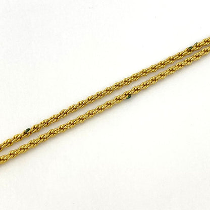 Christian Dior Logo Rhinestone Necklace CD Pendant Necklace GP Gold Women