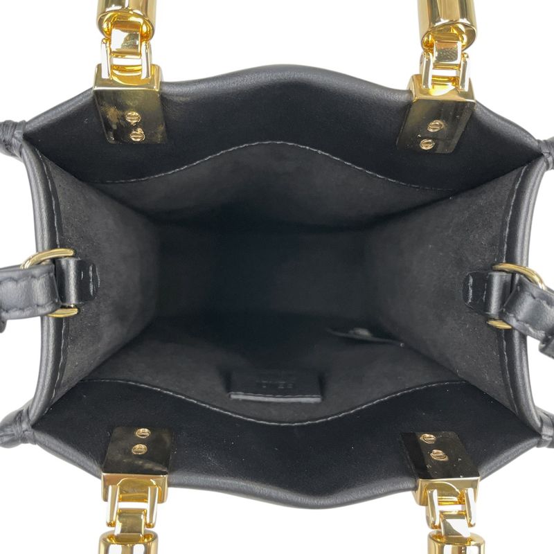 Fendi Sunshine Shopper Mini Handbag Demi Pattern Shoulder Bag Handbag Leather