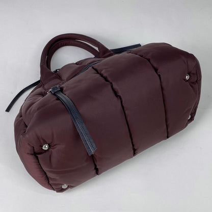 Prada Tessuto Bomber Handbag 2way Shoulder Bag Logo Plate Handbag Nylon Purple