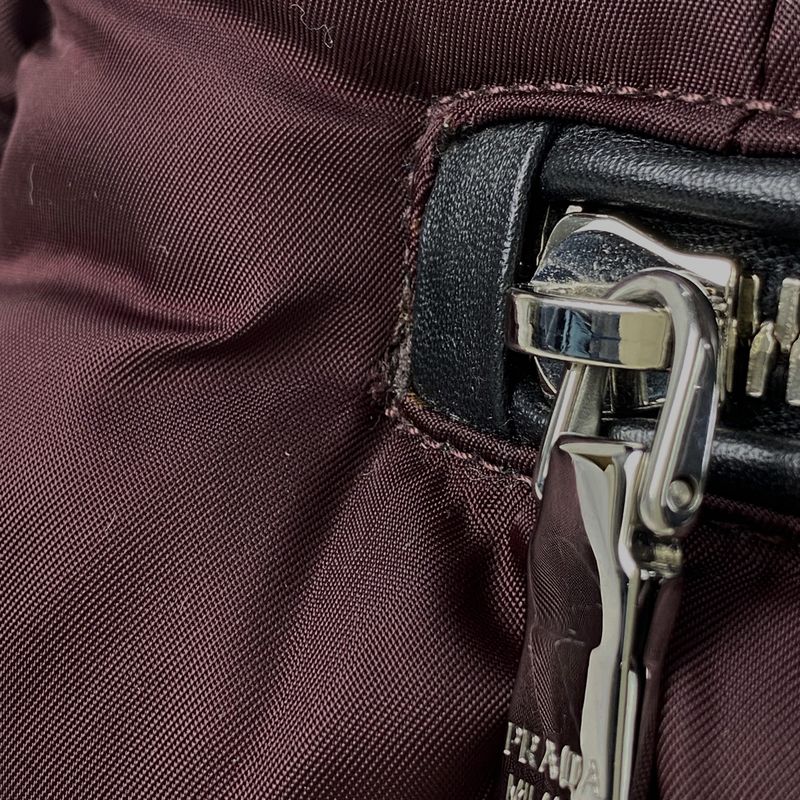 Prada Tessuto Bomber Handbag 2way Shoulder Bag Logo Plate Handbag Nylon Purple