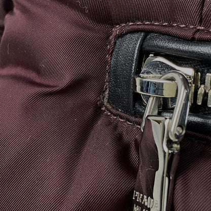 Prada Tessuto Bomber Handbag 2way Shoulder Bag Logo Plate Handbag Nylon Purple