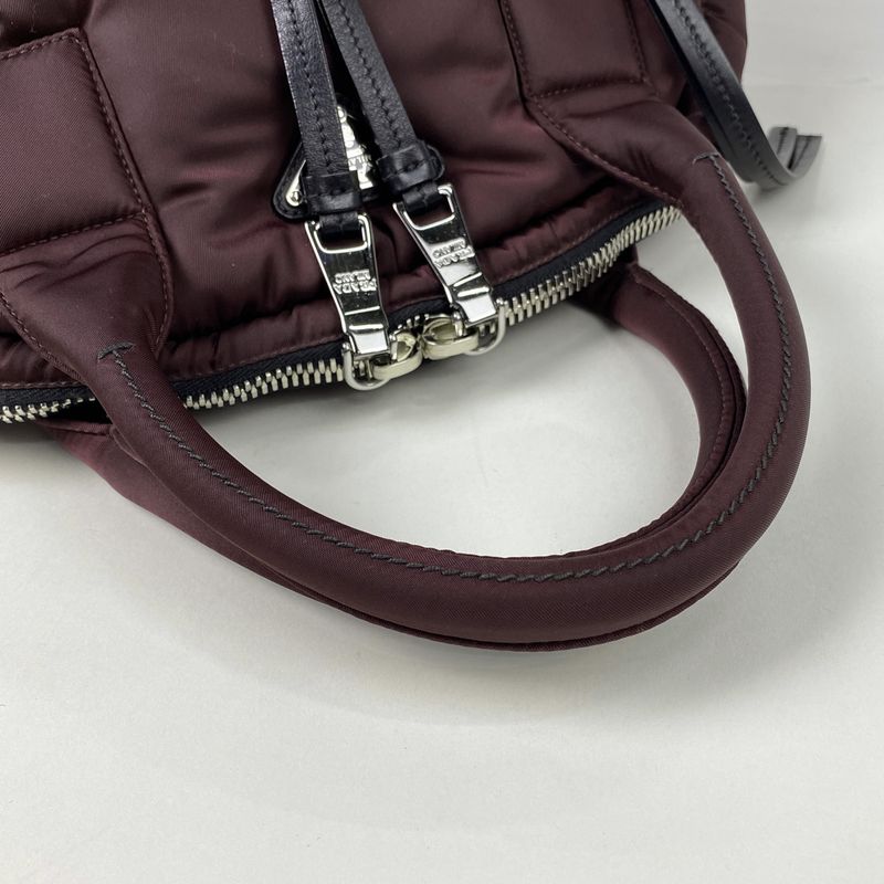 Prada Tessuto Bomber Handbag 2way Shoulder Bag Logo Plate Handbag Nylon Purple