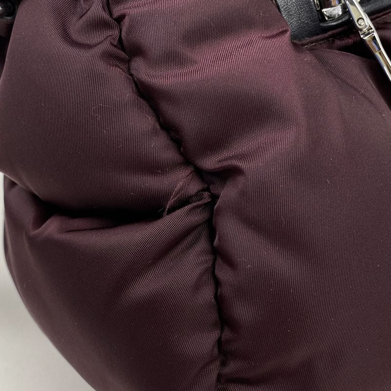 Prada Tessuto Bomber Handbag 2way Shoulder Bag Logo Plate Handbag Nylon Purple