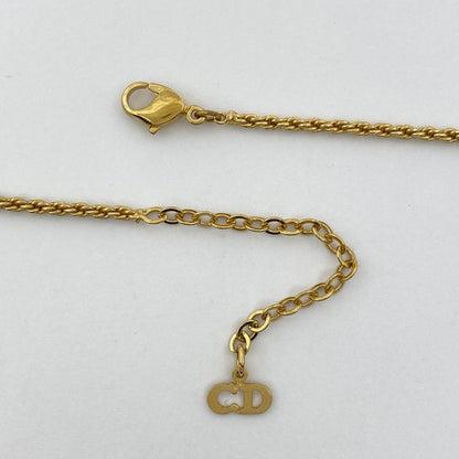 Christian Dior Logo Necklace Bag Motif CD Necklace GP Gold Ladies