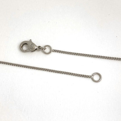 Chanel Coco Mark Rhinestone Necklace CC Necklace Silver Plated Rhinestone