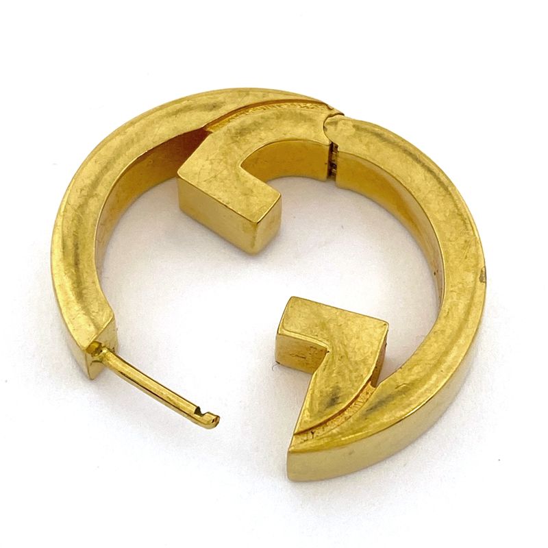 Gucci Interlocking G Earrings Logo Earrings GP Gold Ladies