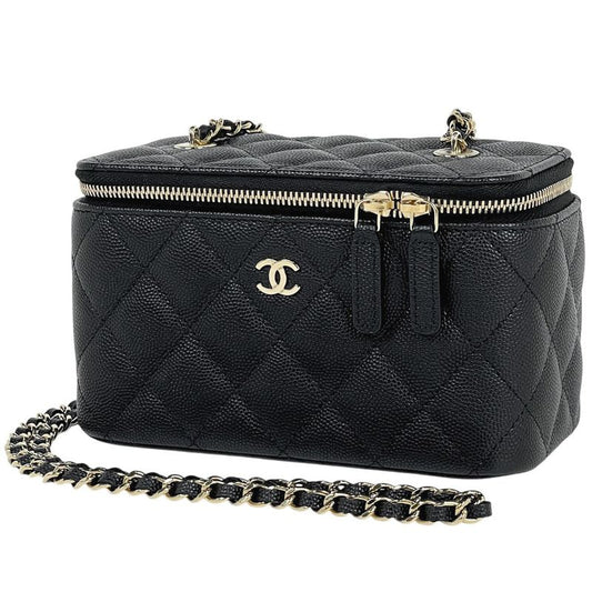 Chanel Coco Mark Chain Shoulder Bag Matelasse Small Vanity Shoulder Bag Caviar