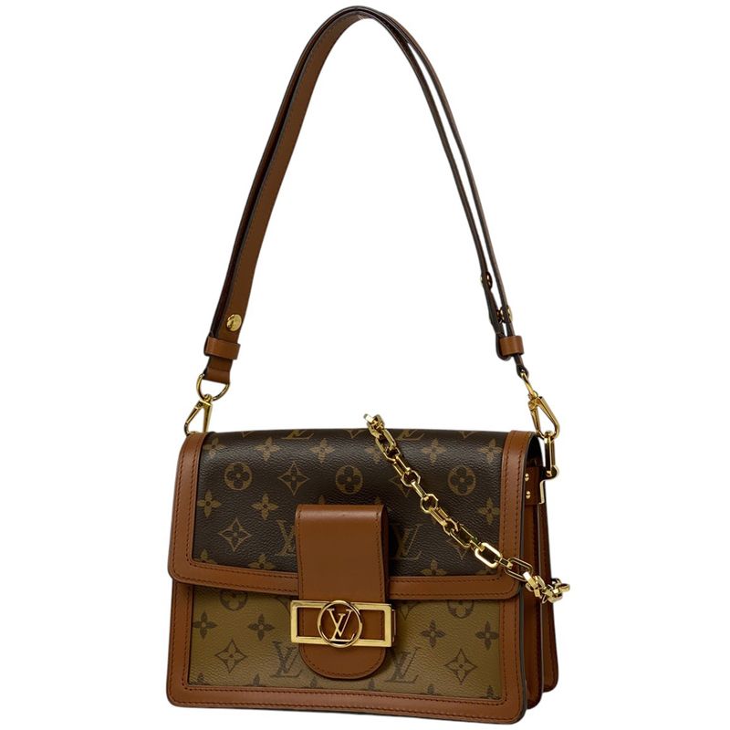 Louis Vuitton Dauphine MM 2way Shoulder Bag Monogram Reverse Brown M44391 Women
