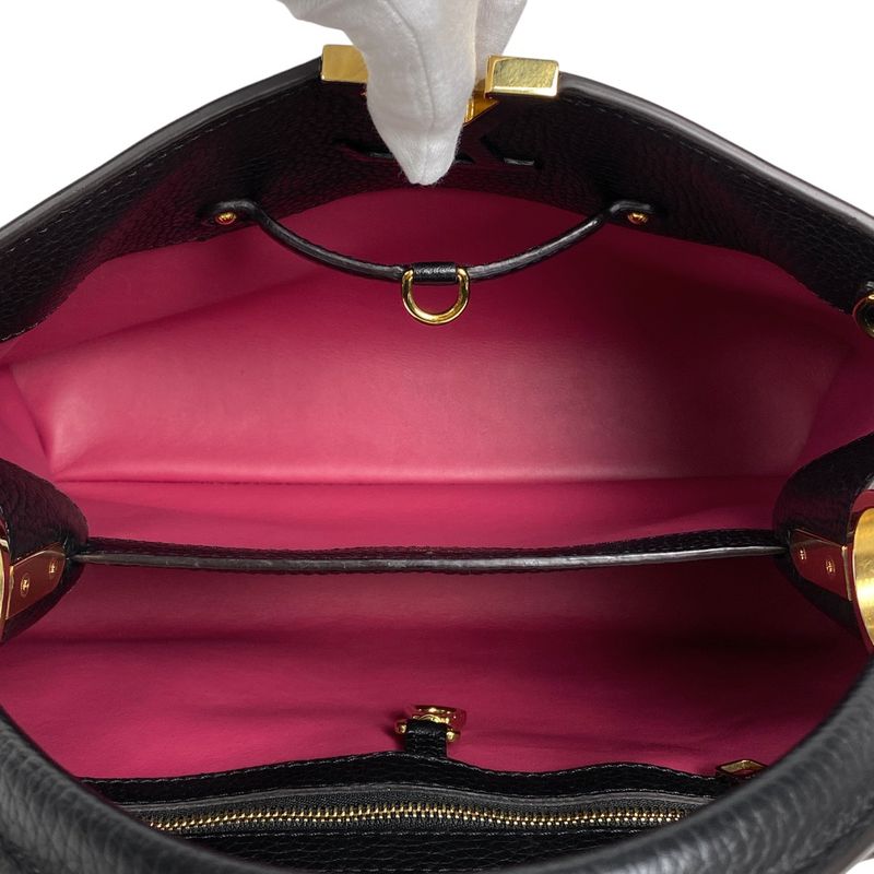 Louis Vuitton Capucines MM 2way Shoulder Bag Handbag Taurillon Noir Black