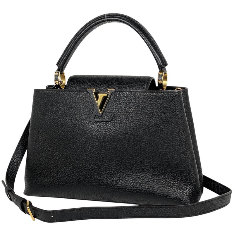 Louis Vuitton Capucines MM 2way Shoulder Bag Handbag Taurillon Noir Black