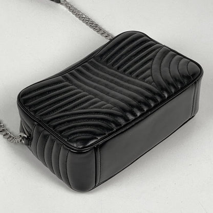 Prada Diagram Chain Shoulder Bag Logo Shoulder Bag Leather Nero (Black) 1bh083