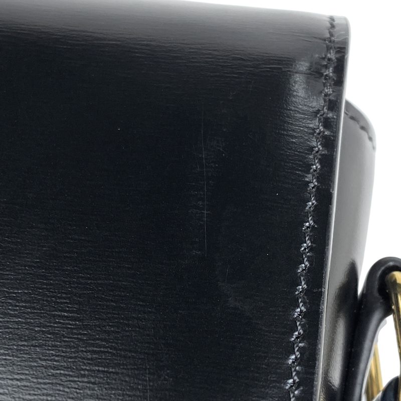 Celine Teen Triomphe Bag Logo Shoulder Bag Leather Black Women