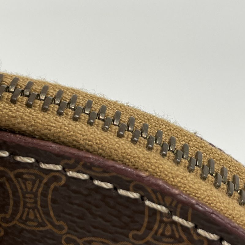 Celine Macadam Pattern Handbag 2way Shoulder Bag Handbag Leather Brown Women