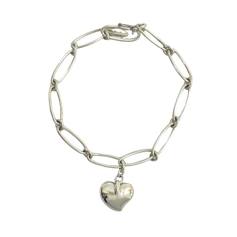 Tiffany & Co Curved Heart Silver 925 Chain Bracelet