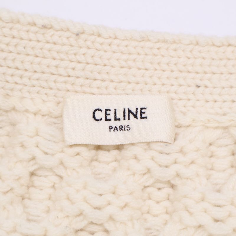 Celine 2a551374d Walnut Button Wool X Cashmere Cable Knit