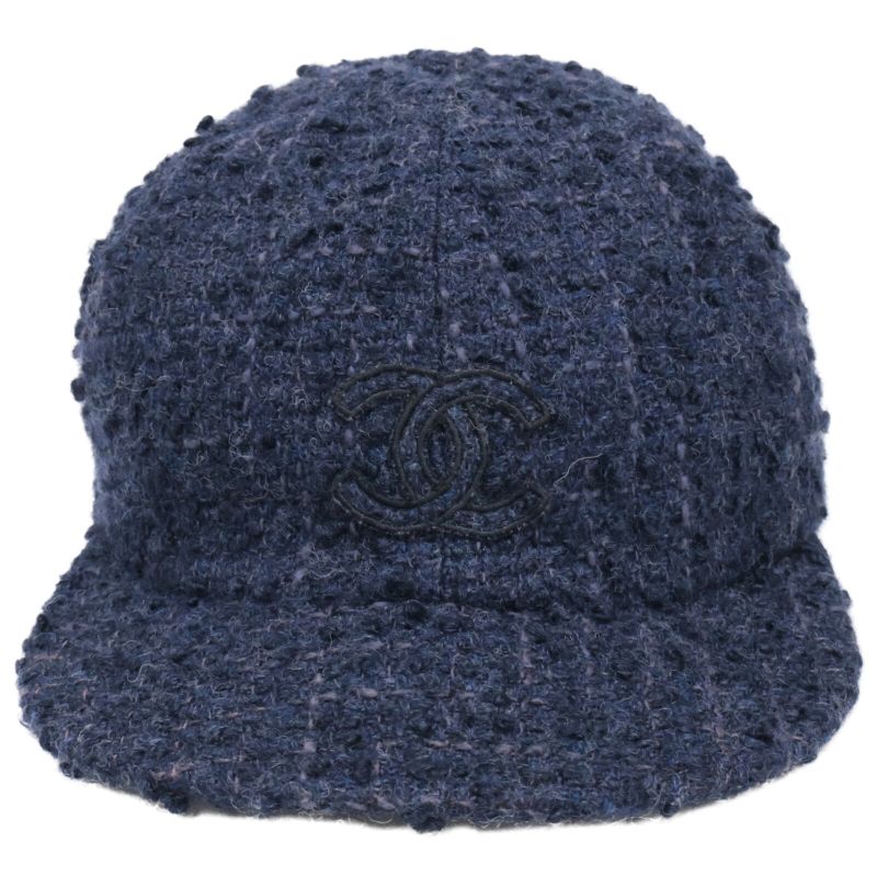 Chanel 22aw Aa8562 Coco Mark Tweed Cap M