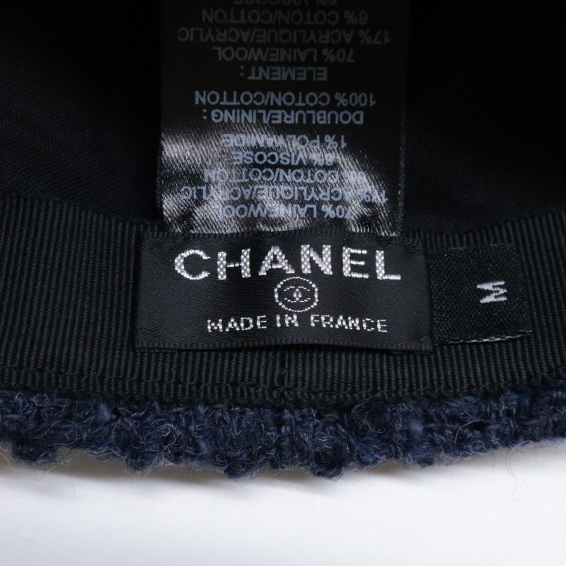 Chanel 22aw Aa8562 Coco Mark Tweed Cap M